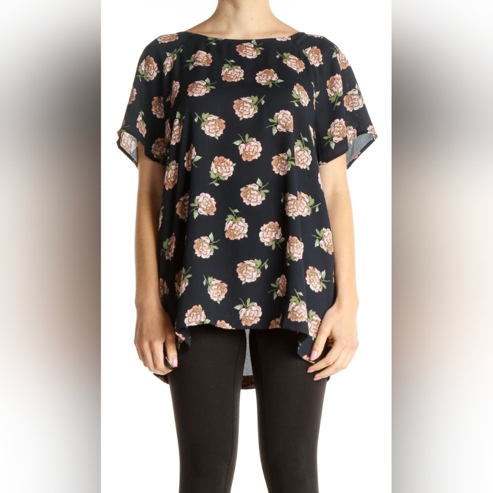 5/$25 Loft Blue Floral Print Blouse